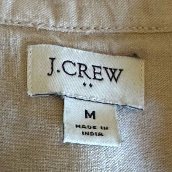 J. Crew Factory | Beige Linen/Cotton Blend Collared Pull-Over Shirt, Size M - Picture 3 of 6